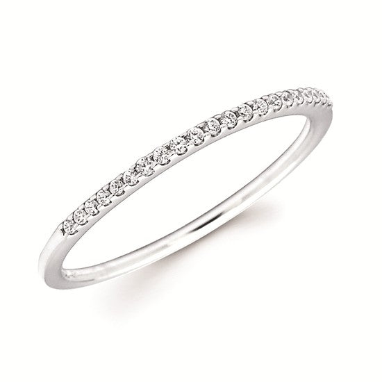 14K White Gold .09CTW Diamond Wedding Band – Size 6.5