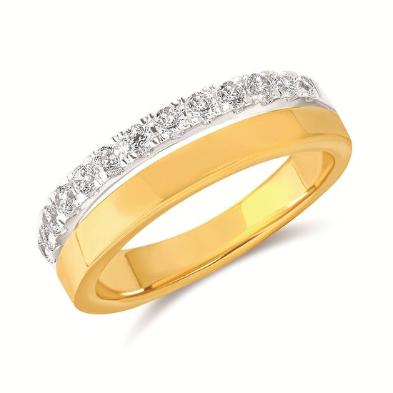 14K Two-Tone Diamond Fashion Ring with .38CTW
