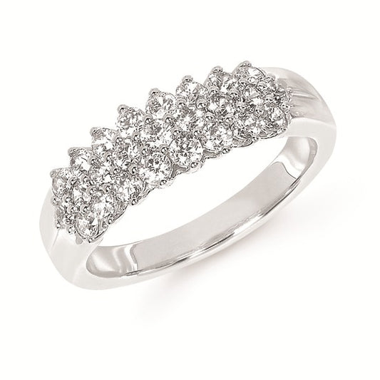 14KWG 25th Anniversary Diamond Band â€“ 1CTW Three-Row Elegance | Parker Jewelers Carlisle