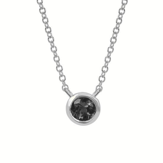 Created Emerald Birthstone Bezel Pendant with 18" Chain