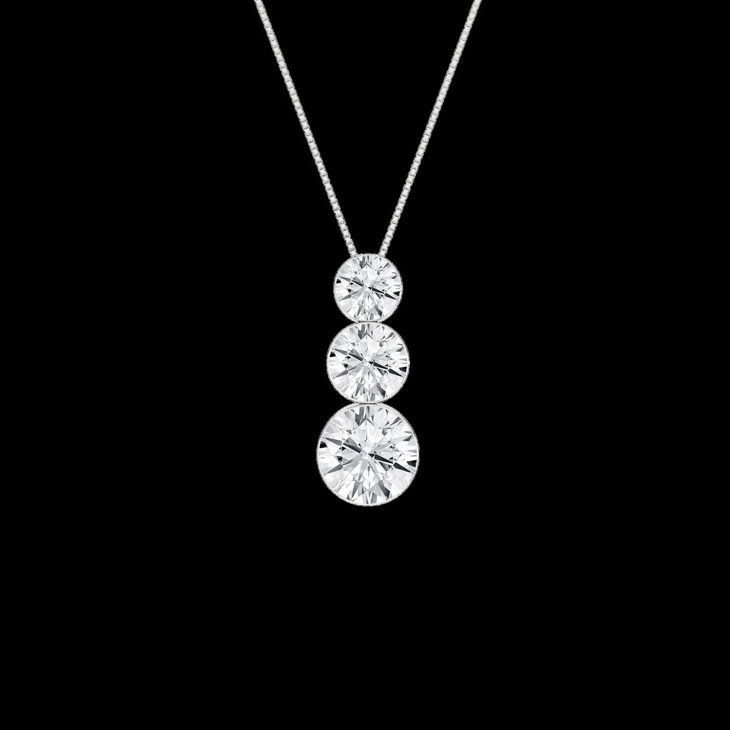 LGD 2.18CTW 14K White Gold 3-Stone Diamond Pendant