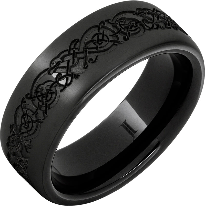8MM Men's Black Diamond Ceramic Ring | The Norseman