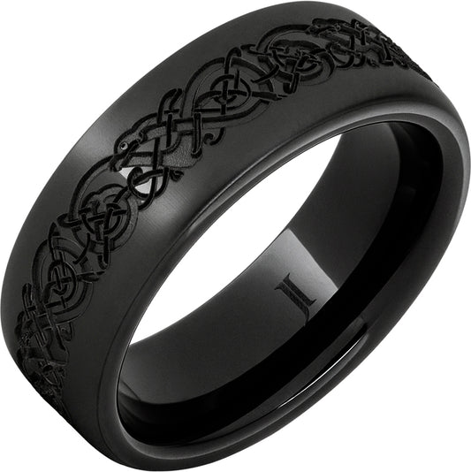 8MM Men's Black Diamond Ceramic Ring | The Norseman