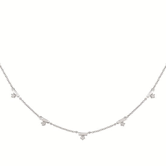 1/8 Ctw Diamond Necklace in Sterling Silver with 20" Adjustable Chain