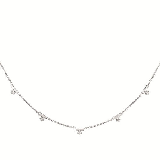 1/8 Ctw Diamond Necklace in Sterling Silver with 20" Adjustable Chain