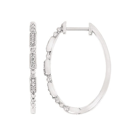 SS .04CTW Diamond Hoop Earrings