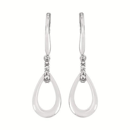 SS .06CTW Diamond Drop Leverback Earrings – Elegant Motion