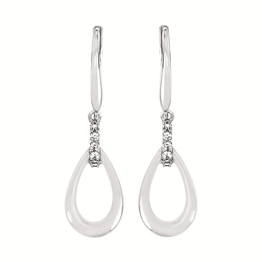 SS .06CTW Diamond Drop Leverback Earrings – Elegant Motion