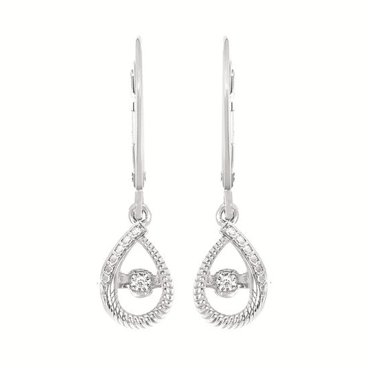 SS .02CTW Shimmering Diamond Pear-Shaped Earrings