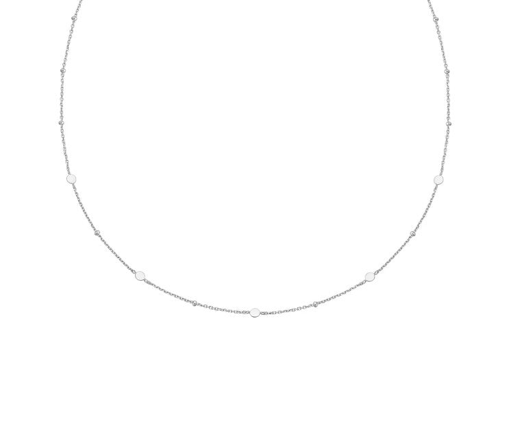 Silver Disc Station Necklace 16"–18" - Ania Haie
