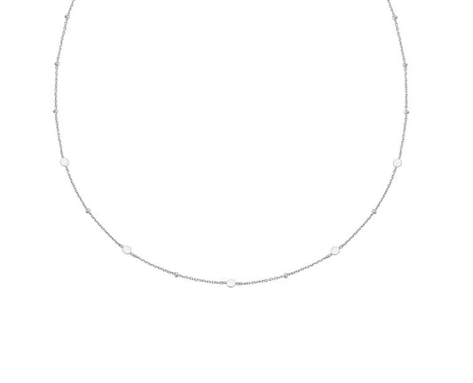 Silver Disc Station Necklace 16"–18" - Ania Haie