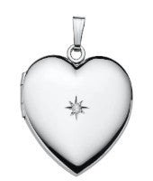 Sterling Silver Heart Lock Necklace with Diamond  Parker Jewelers