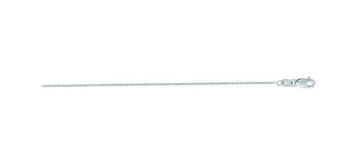 14K White Gold 18" Diamond-Cut Cable Chain with Lobster Clasp