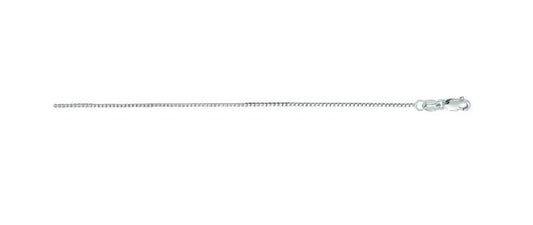 14K White Gold 18" Classic Box Chain – .75mm with Lobster Clasp