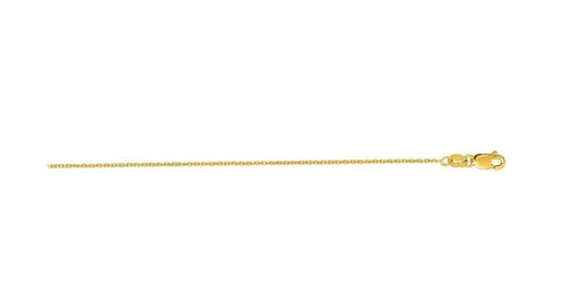 14K Yellow Gold 18" Diamond-Cut Cable Chain with Lobster Clasp