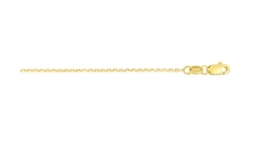 14K Yellow Gold 18" Diamond-Cut Cable Chain with Lobster Clasp