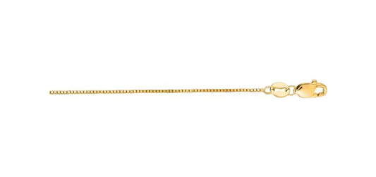 14K Yellow Gold 18" Classic Box Chain with Lobster Clasp