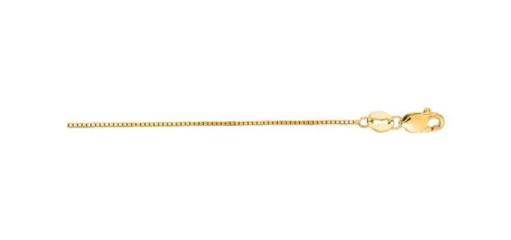 14K Yellow Gold 18" Classic Box Chain with Lobster Clasp