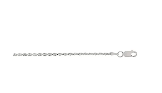Sterling Silver 18" Diamond-Cut Rope Chain with Lobster Clasp