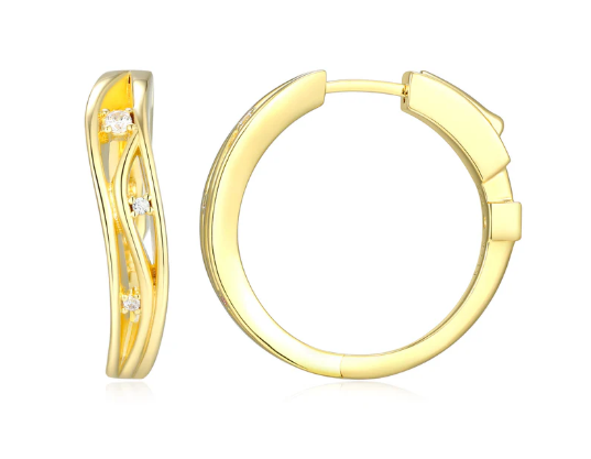 ELLE Between Moments Hoop Earrings – 14K Yellow Gold-Plated Sterling Silver