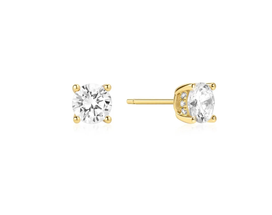 Gold Just You Solitaire Stud Earrings
