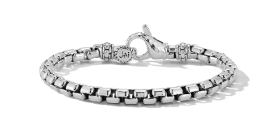 JAI Sterling Silver 5.3mm Box Chain Bracelet 7.5"