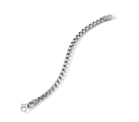 JAI Sterling Silver 5.3mm Box Chain Bracelet 7.5"