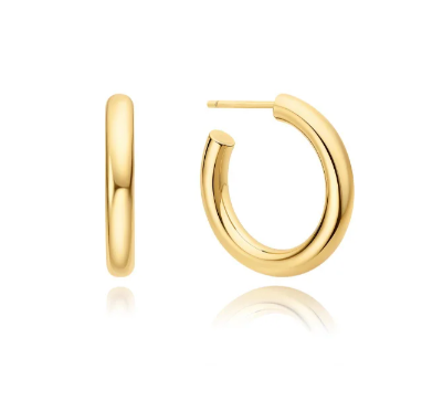 Ania Haie Gold Classic Tube Medium Huggie Earrings