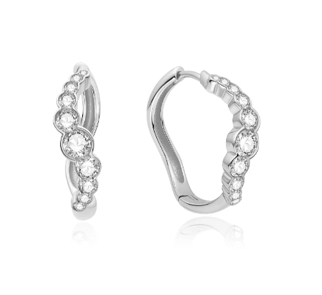 Ania Haie Silver Sparkle Tide Hoop Earrings