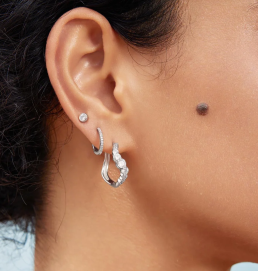 Ania Haie Silver Sparkle Tide Hoop Earrings