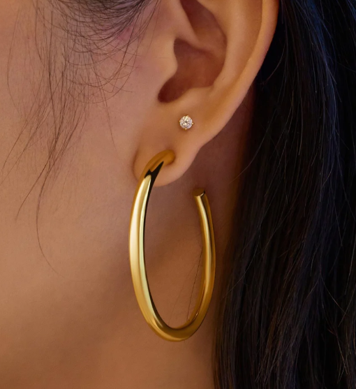Ania Haie Gold Classic Tube Large Hoop Earrings