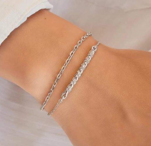 Ania Haie Silver Twisted Bar Bracelet
