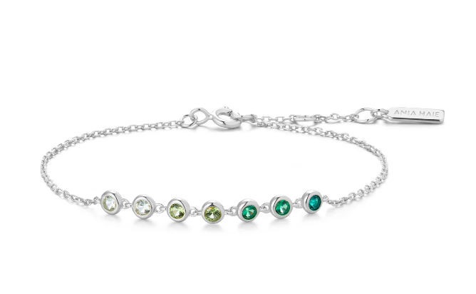 Ania Haie Silver Green Station Bracelet
