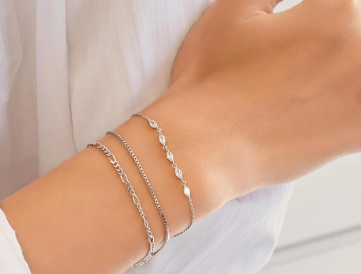 ANIA HAIE SILVER QUINTET MARQUIS BRACELET