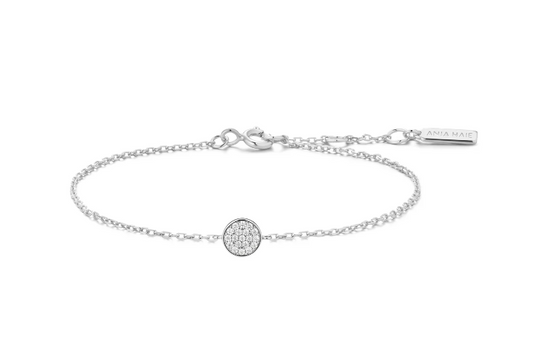 Ania Haie Silver Pavé Disc Bracelet