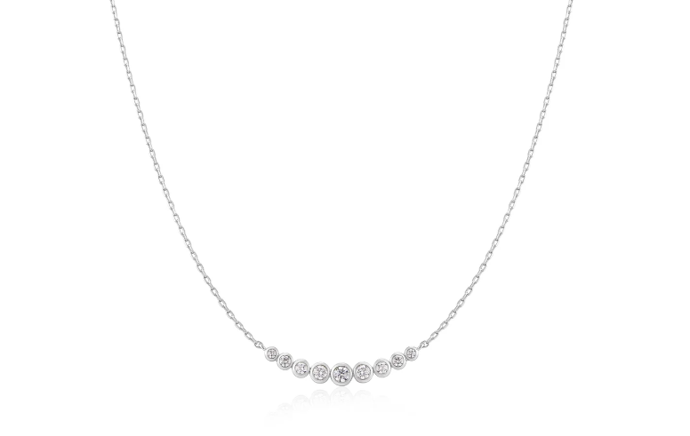 Ania Haie Silver Graduated Bezel Set Necklace