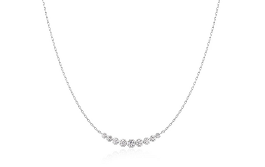 Ania Haie Silver Graduated Bezel Set Necklace