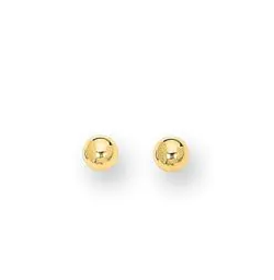 14K Yellow Gold 4MM Ball Stud Earrings