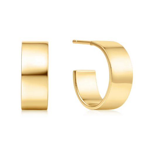 Ania Haie Gold Flat Medium Hoop Earrings