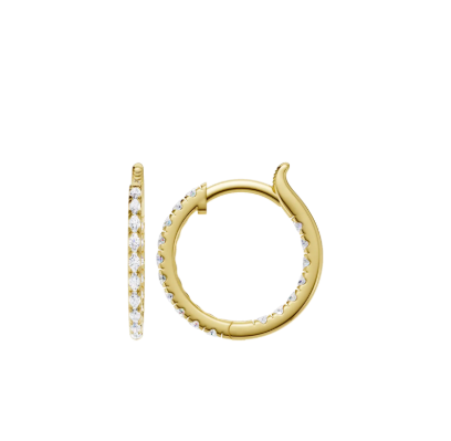 LGD .50CTW 14K Yellow Gold Inside-Outside Pavé Huggie Hoops