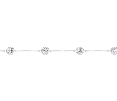 LGD 1CTW 14K White Gold Diamond Station Bracelet