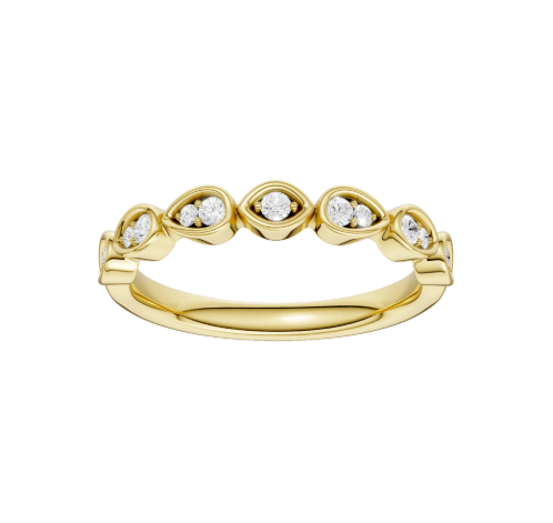 LGD .15CTW 14K Yellow Gold Trellis Shank Wedding Band
