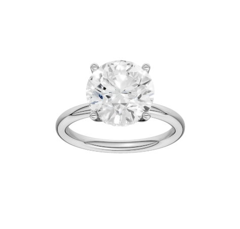 LGD 4.09CTW 14K White Gold Hidden Halo Engagement Ring