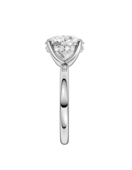 LGD 4.09CTW 14K White Gold Hidden Halo Engagement Ring