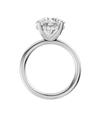 LGD 4.09CTW 14K White Gold Hidden Halo Engagement Ring