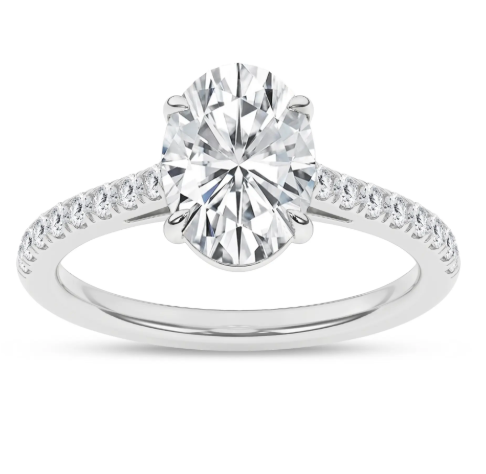 LGD 2.30CTW 14K White Gold Classic Oval Engagement Ring