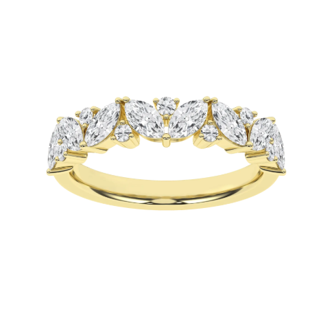 LGD 1CTW 14K Yellow Gold Marquise & Round Diamond Fashion Band