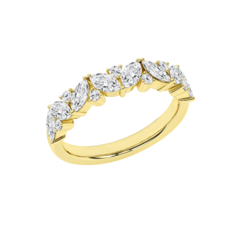 LGD 1CTW 14K Yellow Gold Marquise & Round Diamond Fashion Band
