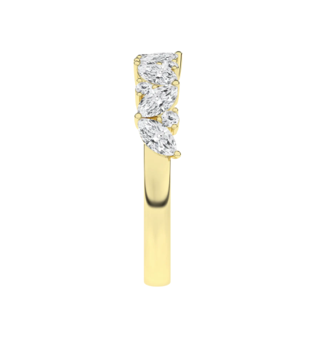 LGD 1CTW 14K Yellow Gold Marquise & Round Diamond Fashion Band