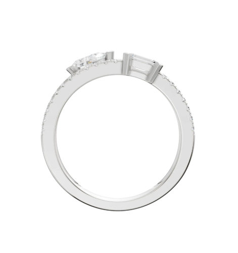 LGD .62CTW 14K White Gold Mixed-Shape Diamond Stackable Ring
